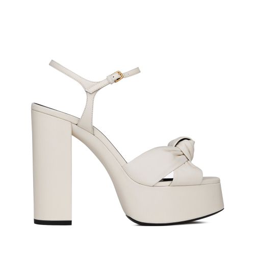 Saint Laurent Women's Bianca Platform Sandals In Smooth Leather 