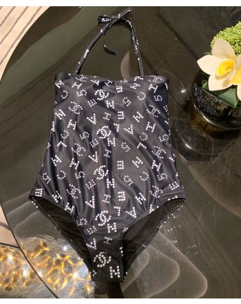 Chanel Women's Logo Swimwear Black